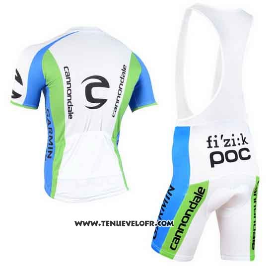 2015 Maillot Ciclismo Cannondale Vert et Blanc Manches Courtes et Cuissard